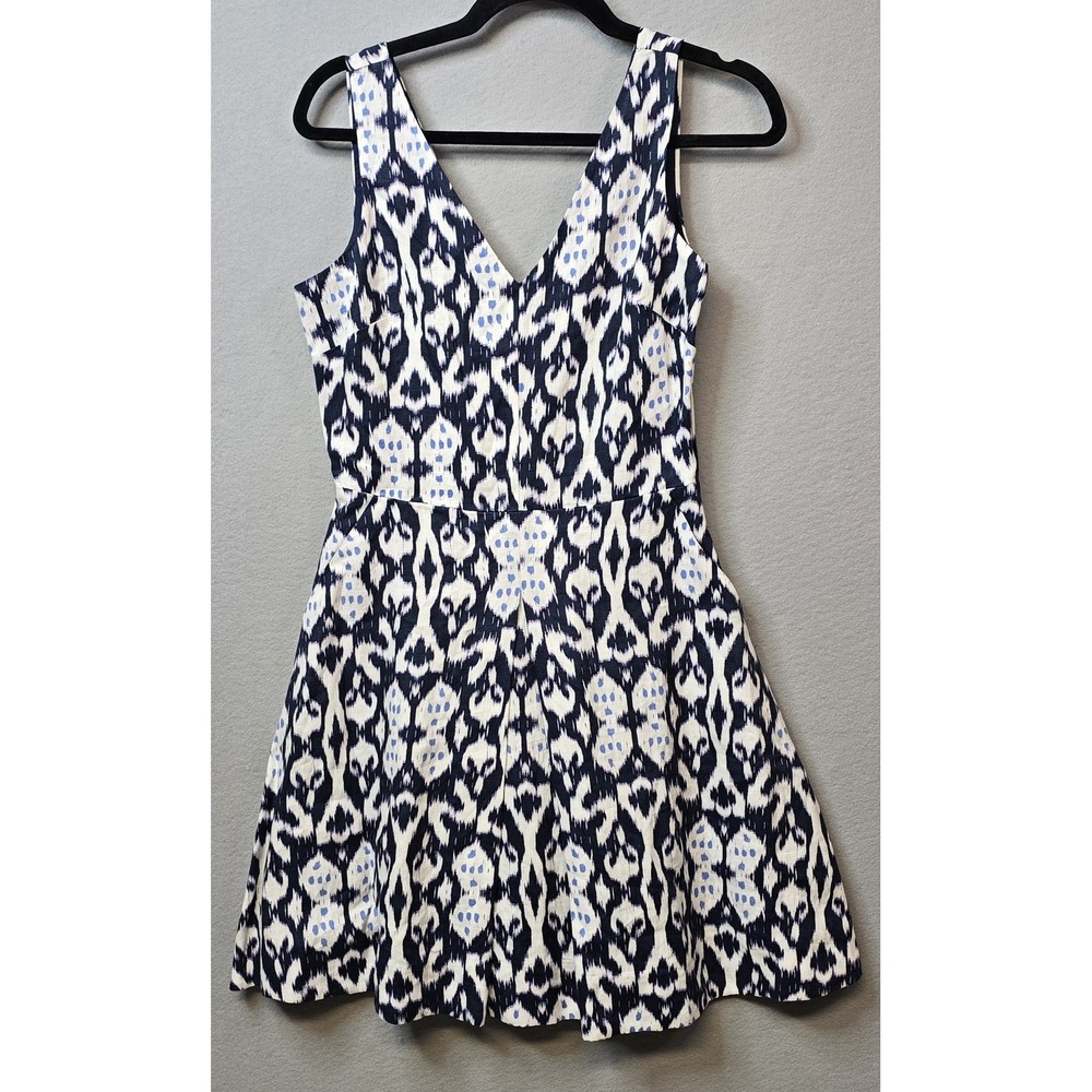 GAP‎ Dress Womens 2 Ikat Print Sleeveless Linen Lined Summer Pockets Casual